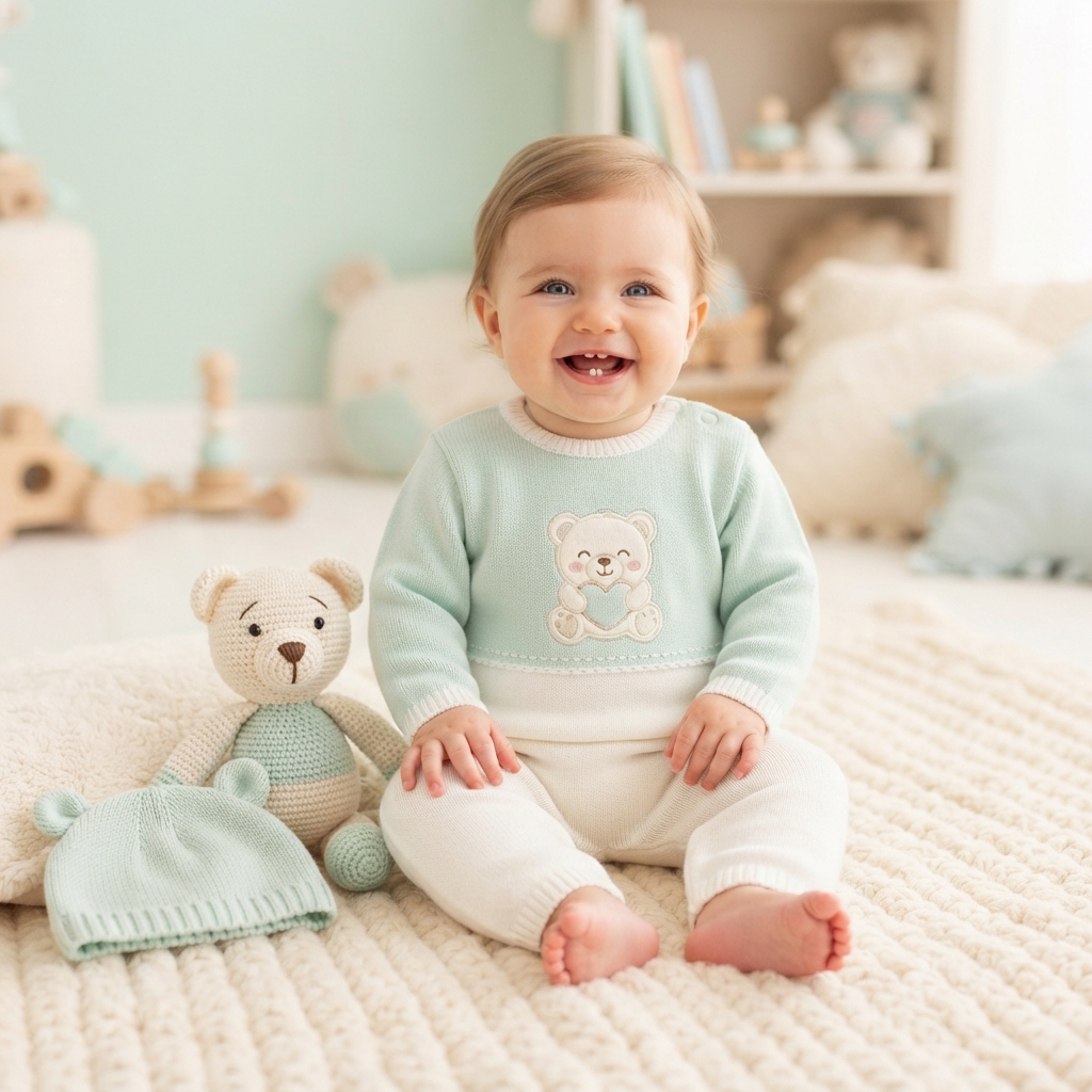 Bebé modelando enterito plush con osito
