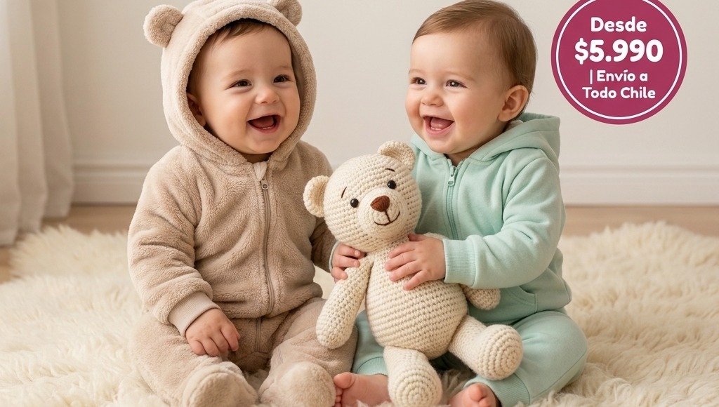 Bebés Kidsbabys jugando con osito de peluche